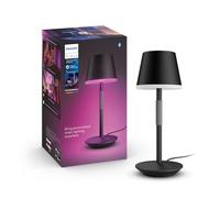 Philips Hue Go Smart Portable Table Lamp [Downlight - Black] Rechargeable Lamp, White & Colour Ambiance LED with Bluetooth, for Home Indoor Living Room, Office, Bedroom Lighting