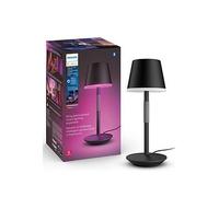 Philips Hue Go Smart Portable Table Lamp [Downlight - Black] Rechargeable Lamp, White & Colour Ambiance LED with Bluetooth, for Home Indoor Living Room, Office, Bedroom Lighting