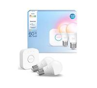 Philips Hue Hue Essentials Colour A60 E27 2-Pack And Bridge One Colour