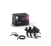 Philips Hue Lily White and Colour Ambiance Smart LED (Base Kit - 3 Lily), Outdoor Lighting Spotlight, Requires Hue Bridge, Garden Spot Light Works with Alexa, Google Assistant and Apple Homekit
