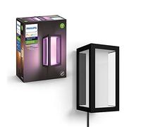 Philips Hue Impress Outdoor Smart Wall Light, Black - 16W, White and Color Ambiance LED Light - 1 Pack - Requires Hue Bridge and Outdoor Power Supply - Control with Hue App and Voice - Weatherproof