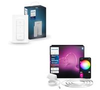 Philips Hue Indoor 3 m Smart LED Solo Lightstrip Basic Set, 1 Pack Dimmer Switch Control with the Hue App, Works with Alexa, Google Assistant and Apple HomeKit
