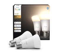 Philips Hue Smart LED A60 Bulb, Warm White Light 2700K, E27 Base, 9.5W, 1100 Lumens, Dimmable, Works with Alexa, Google Assistant, and Apple Home, 2 Pack