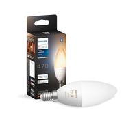 Philips Hue Light Bulb, E14 Small Edison Screw | Cool to Warm White Lighting, 50,000 Shades, Smart LED, 470 Lumens, Dimmable, Bluetooth App and Voice Control, Smart Home