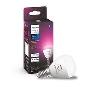 Philips Hue White and Colour Ambiance Luster Smart LED Light Bulb 1 Pack [E14 Edison Screw] for Indoor Home Lighting, Livingroom, Bedroom.