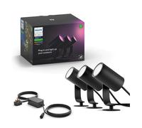 Philips Hue Lily White and Colour Ambiance Smart LED (Base Kit - 3 Lily), Outdoor Lighting Spotlight, Requires Hue Bridge, Garden Spot Light Works with Alexa, Google Assistant and Apple Homekit