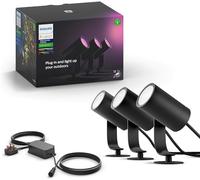 Philips Hue Lily White and Colour Ambiance Smart LED (Base Kit - 3 Lily), Outdoor Lighting Spotlight, Requires Hue Bridge, Garden Spot Light Works with Alexa, Google Assistant and Apple Homekit