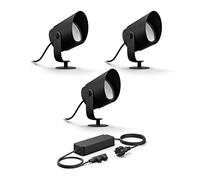 Philips Hue Lily XL 3 Garden Spots (Anthracite) - White and Colored Light - Includes Power Cable Garden Lighting - Hue White and Color Ambiance