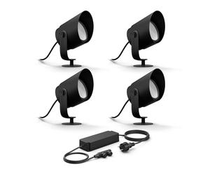Philips Hue Lily XL Basic Set of 4 Garden Spots (Anthracite) - White and Colored Light - Includes Power Cable Garden Lighting - Hue White and Color Ambiance