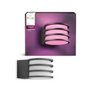 Philips Hue Lucca Outdoor Wall Light, Tunable White and Color Light, Bright 1100 lm, A60 Bulb Included, Dimmable, IP44 Weather-Resistant, Matter Compatible, Zigbee