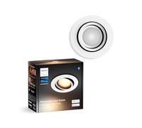 Philips Hue Milliskin Recessed Round Spotlight, White | Cool to Warm White Ambiance Light, Smart LED, Dimmable, Bluetooth App Control, Smart Home