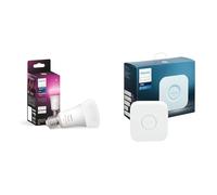 Philips Hue New White and Colour Ambiance Smart Light Bulb 75W - 1100 Lumen [E27 Edison Screw] & Bridge. Smart Home Automation Works with Alexa, Google Assistant and Apple Homekit.