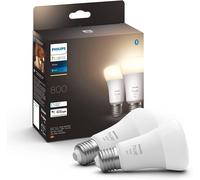 Philips Hue New White Smart Light Bulb 60W - 800 Lumen 2 Pack [E27 Edison Screw] with Bluetooth. Works with Alexa, Google Assistant, Apple Homekit.
