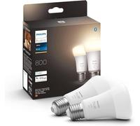 Philips Hue New White Smart Light Bulb 60W - 800 Lumen 2 Pack [E27 Edison Screw] with Bluetooth. Works with Alexa, Google Assistant, Apple Homekit.