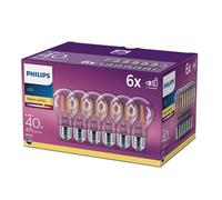 Philips Hue Philips Led 40W E27 Warm White 6-Pack Clear