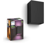 Philips Hue Resonate White and Colour Ambiance LED Smart Outdoor Wall Light, Black, Outdoor Lighting Compatible with Alexa, Google Assistant and Apple HomeKit, Ambient Lighting for Gardens and Patios