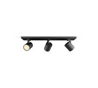 Philips Hue Runner 3 Spotlights, Black | Whit and Colour Ambience, Smart LED, GU10 with Dimmer Switch, All White Shades, Dimmable, Bluetooth App Control, Smart Home