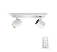 Philips Hue Runner White Ambiance Smart Ceiling Bar Light, 2X SpotLights [GU10 Spot] with Bluetooth, White & Dimmer Switch. Works with Alexa, Google Assistant and Apple HomeKit.