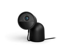 Philips Hue Secure Wired Smart 1080p Security Camera Black Stand Included Indoor or Outdoor Easy to Install Two-Way Communication Works with the Security Center in the Hue app