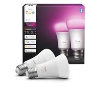 Philips Hue Smart A60 LED Bulb, White and Color Ambiance, E27 Base, 8.1W, Full Spectrum Light 1000K-20000K, 1100 lm, Dimmable Mood Lighting, Smart Lighting Works with Alexa, Google, and Apple, 2 Pack