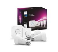 Philips Hue Starter Kit: Bridge + 3 E27 Smart Bulbs + Smart Button, White and Color ambiance, Smart Light Hub, Works with Alexa, Google Assistant, Samsung SmartThings, Apple Home