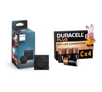 Philips Hue Tap Dial Switch [Black] Easy Smart Lighting Control. Indoor Home Lighting Automation, Set Scenes, Ambiance and Dimming. + Duracell C x 4