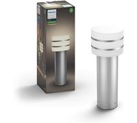 Philips Hue Tuar White LED Smart Outdoor Pedestal Light [Stainless Steel] Works with Alexa, Google Assistant and Apple HomeKit