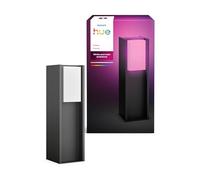 Philips Hue Turaco Pedestal Outdoor Light, A60 Bulb Included, Black | White and Colour Ambiance Light, Smart LED, 1100lm, IP44, Weather-Resistant, Bluetooth App Control, Smart Home