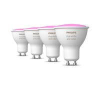 Philips Hue Value Pack - GU10 - with 4 Spotlight Bulbs - White and Colored Light - Hue White and Color Ambiance