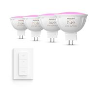 Philips Hue Value Pack - GU5.3 - with 4 Spotlight Bulbs (MR16) - 12V - White and Colored Light - Includes Hue Dimmer Switch - Hue White and Color Ambiance