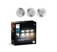 Philips Hue White Ambiance Adore recessed Spot, 3 Pack, Round, Aluminium, New Generation