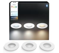 Philips Hue White Ambiance Adore recessed spotlights 3-Pack, dimmable Bathroom Lights for Hue Lighting System with Warm- to coolwhite Light, Intelligent Light Control via Voice and app, White