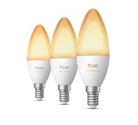 Philips Hue Smart LED Candle Bulb, B39, E14, 3 Pack, White Ambiance, Full Spectrum Light 1000 K-20000 K, 500 lm, Ultra-Low Dimming, Alexa, Google Home, Apple Home