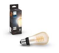 Philips Hue White Ambiance Filament ST64 Smart Light Bulb [E27 Edison Screw] with Bluetooth. Works with Alexa, Google Assistant and Apple Homekit