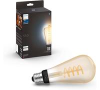 Philips Hue White Ambiance Filament Single Smart LED ST64 Large Bulb [E27 Edison Screw] - 550 Lumens. Works with Alexa, Google Assistant and Apple