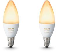 Philips Hue White Ambiance LED Candle Smart Light Bulb Twin Pack [E14 Small Edison Screw] with Bluetooth, works with Alexa, Google Assistant and Apple HomeKit