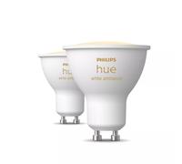PHILIPS HUE White Ambiance Smart LED Spotlight - GU10, Twin Pack