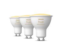 Philips Hue White Ambiance Smart Spotlight 3 Pack LED [GU10 Spotlight] - 350 Lumens (50W equivalent). Works with Alexa, Google Assistant and Apple