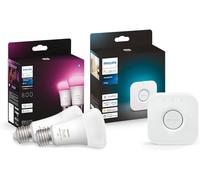 Philips Hue White and Col. Amb. E27 2 Pack 800lm + Hue Bridge