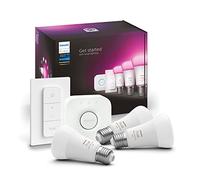 Philips Hue White & Colour Ambiance E27 Starter Kit | 3x Bulbs + Dimmer + Bridge