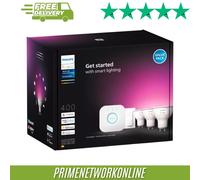 Philips Hue 4.2W GU10 Colour Smart LED 3-Pack Bulbs Starter Kit and Dimmer Switch