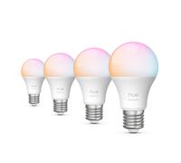 Philips Hue Essential Smart LED A60 Bulb, White and Color Ambiance, E27 Base, 8W, 2200K-6500K, 806 Lumens, Dimmable, Works with Alexa, Google Assistant, and Apple Home, 4 Pack