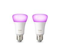 Philips Hue White and Colour Ambiance Personal Wireless Lighting 10 W E27 LED Twin Pack Edison Screw Richer Colours LED Light Bulbs, 2 x Hue White and Colour Ambiance 10 W E27 Edison Screw Richer Colours LED Bulbs , Perfect Fit, Works with Alexa