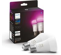 Philips Hue White and Colour Ambiance Smart Light Bulb 2 Pack 75W - 1100 Lumen (E27 Edison Screw) with Bluetooth. Works with Alexa, Google Assistant