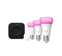 Philips Hue Starter Kit: Bridge Pro + 3 E27 Smart Bulbs + Smart Button, White and Color ambiance, Smart Light Hub, Works with Alexa, Google Assistant, Samsung SmartThings, Apple Home