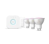 Philips Hue 4.2W GU10 Colour Smart LED 3-Pack Bulbs Starter Kit and Dimmer Switch