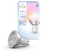 Philips Hue Essential Smart LED GU10 Spotlight, White and Color Ambiance, 4.7W, 2200K-6500K, 345 Lumens, Dimmable, Works with Alexa, Google Assistant, and Apple Home, 1 Pack