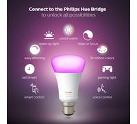 Philips Hue White and colour ambience Starter kit: 2 B22 smart bulbs (1100) + dimmer switch
