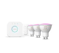 Philips Hue White and colour ambience Starter kit: 3 GU10 smart spotlights + dimmer switch