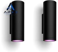 Philips Hue White & Color Ambiance Appear Outdoor wall Light Pack of 2, Black oes not apply]